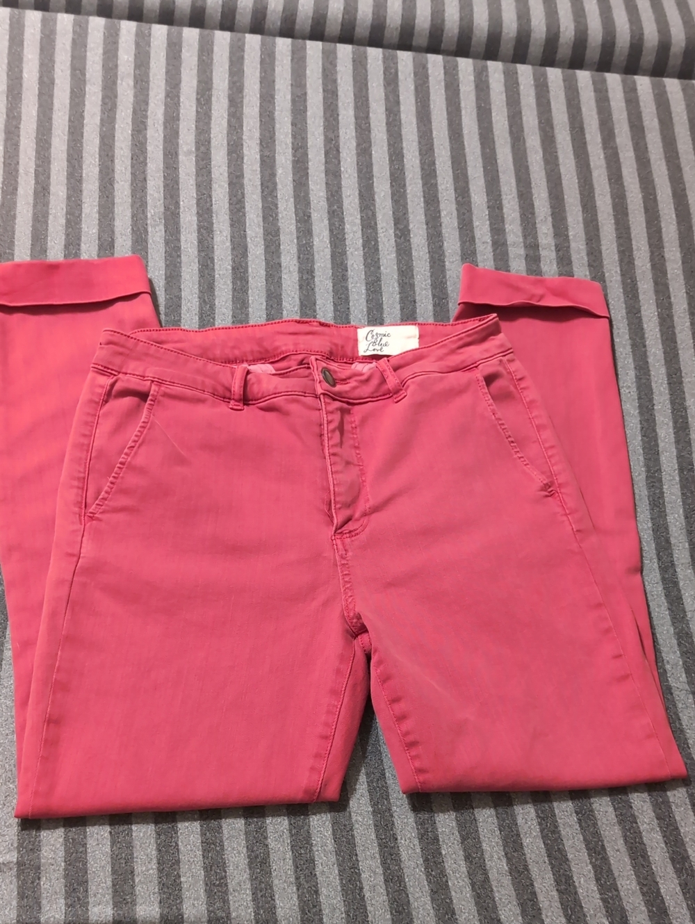 Cropped Skinny Jeans in Red - Ogee & Co. Cosmic Blue Love 29